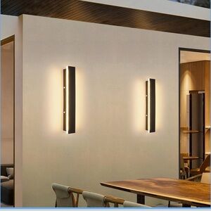 2 Pack Outdoor Wall Light, 11.82 Inch Front Porch Light, 3000k Black Exterior...
